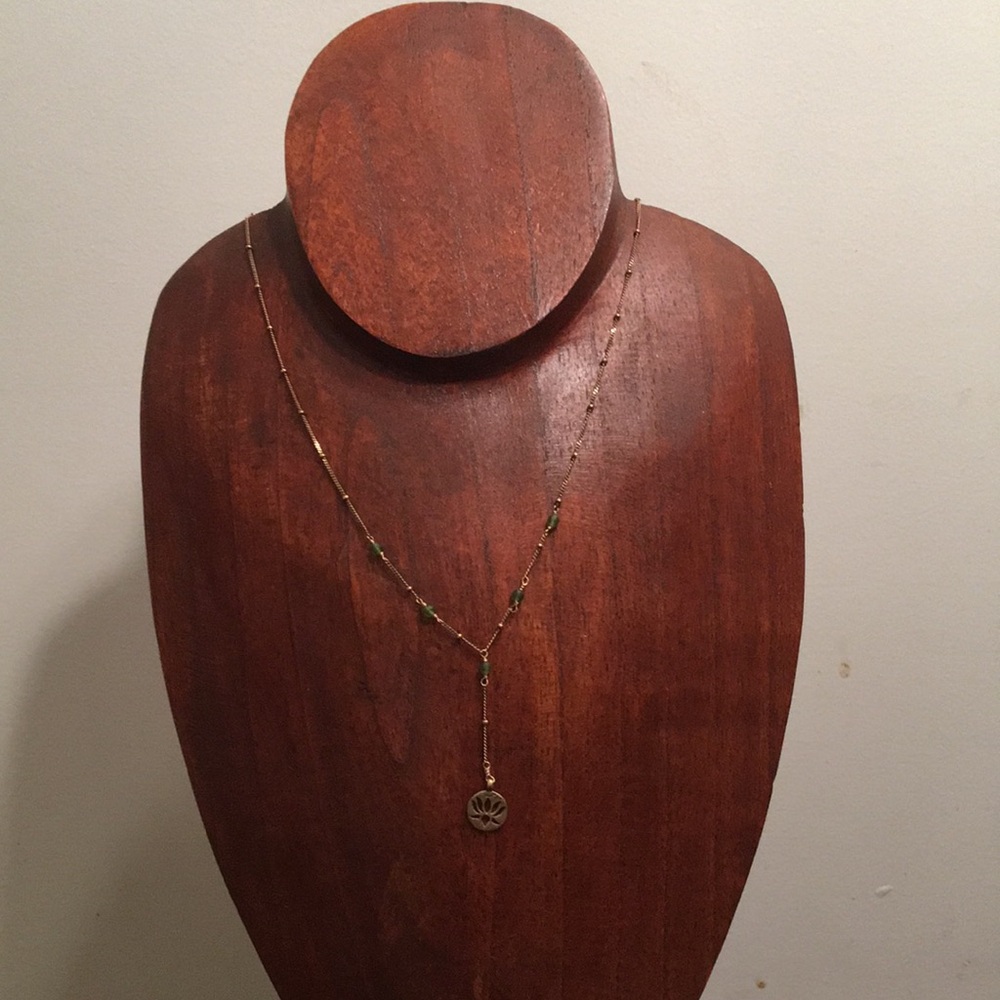 Satya Jewelry Gold and Green Necklace Minimalist Design